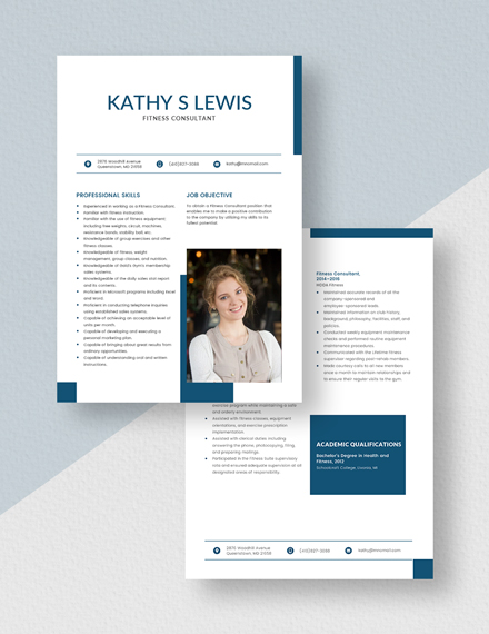 Fitness Consultant Resume Download