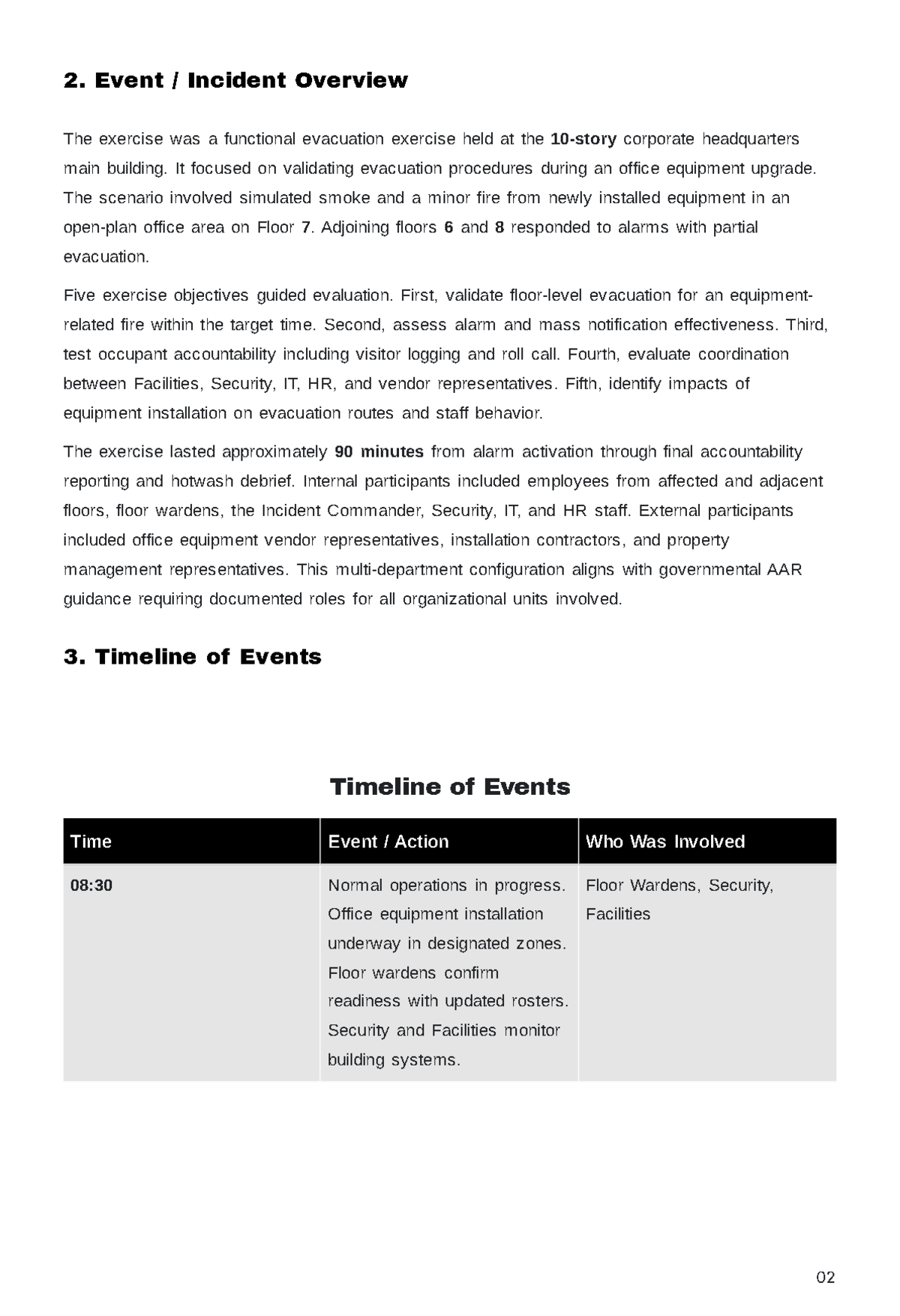 Free After Action Report Template to Edit Online