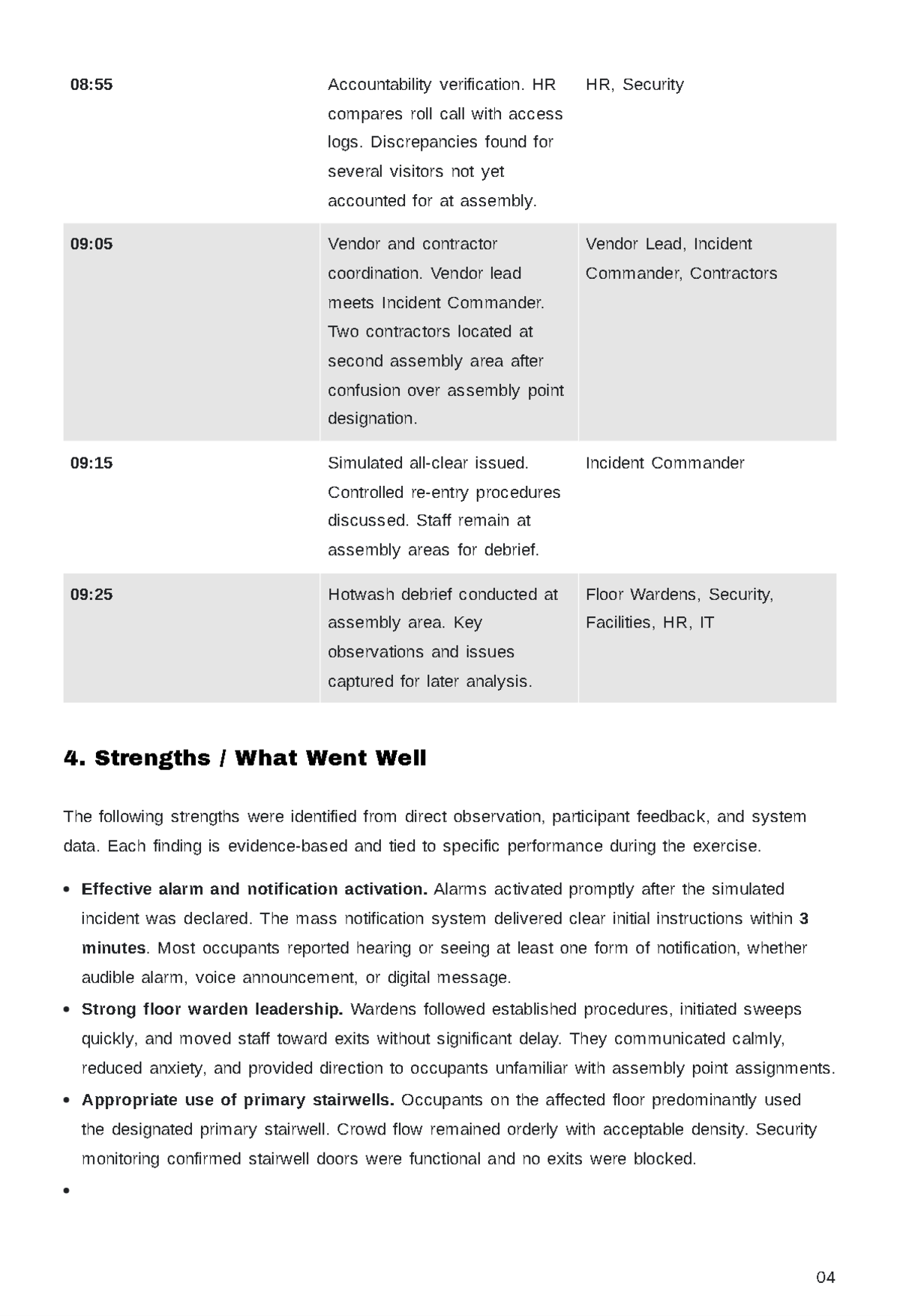 Free After Action Report Template to Edit Online
