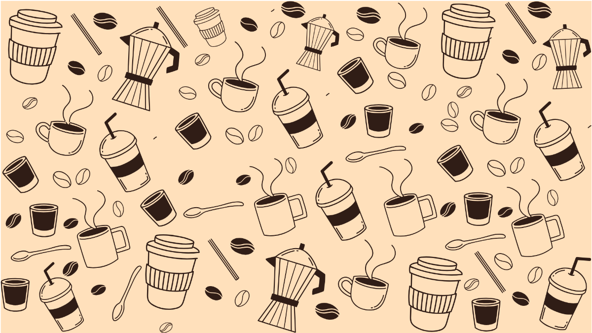 Free Cafe Doodle Pattern