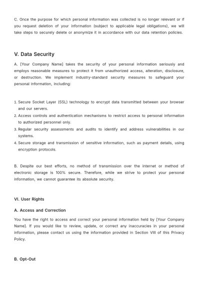 Free Law Firm Privacy Policy Template to Edit Online