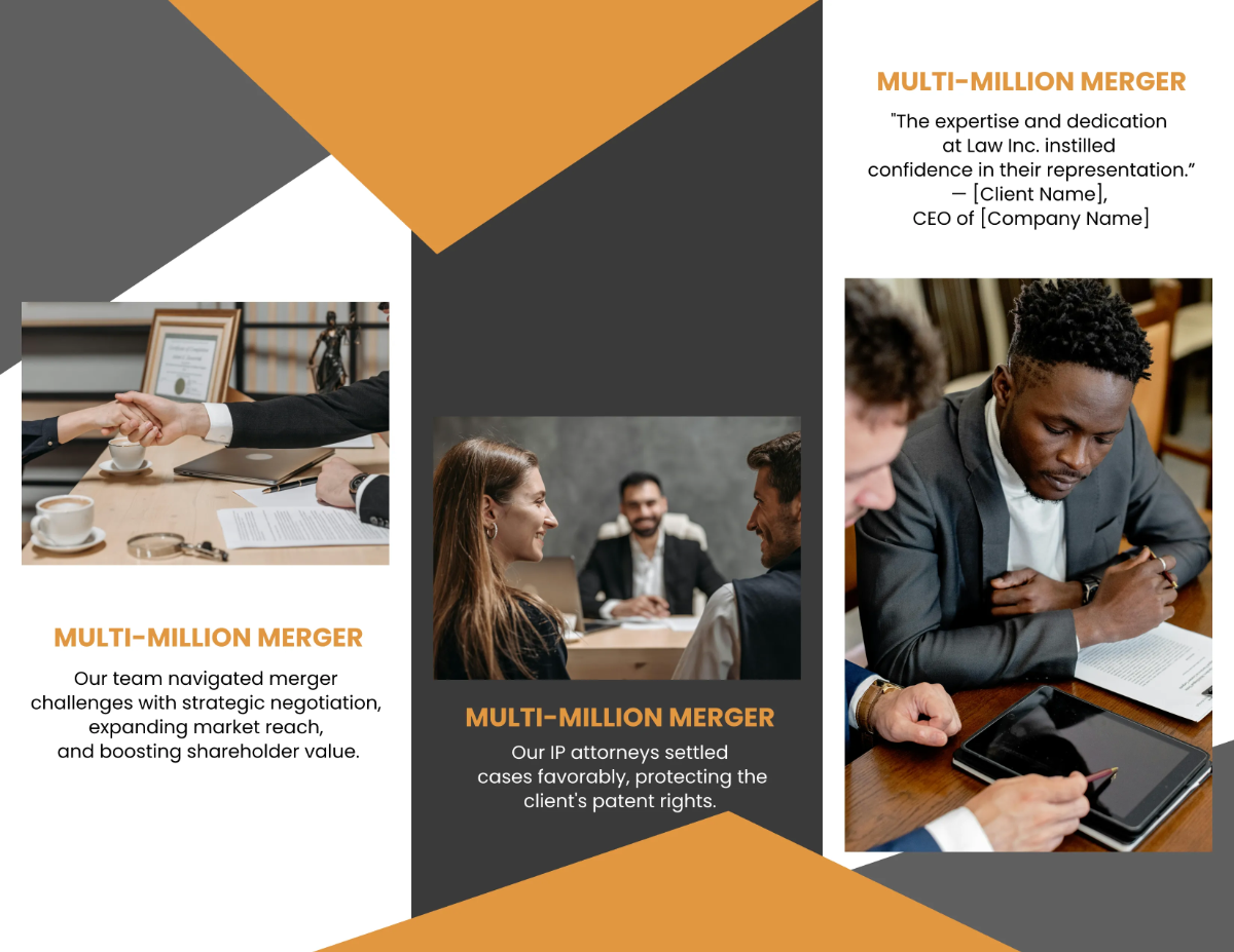 Free Law Firm Case Studies Brochure Template to Edit Online