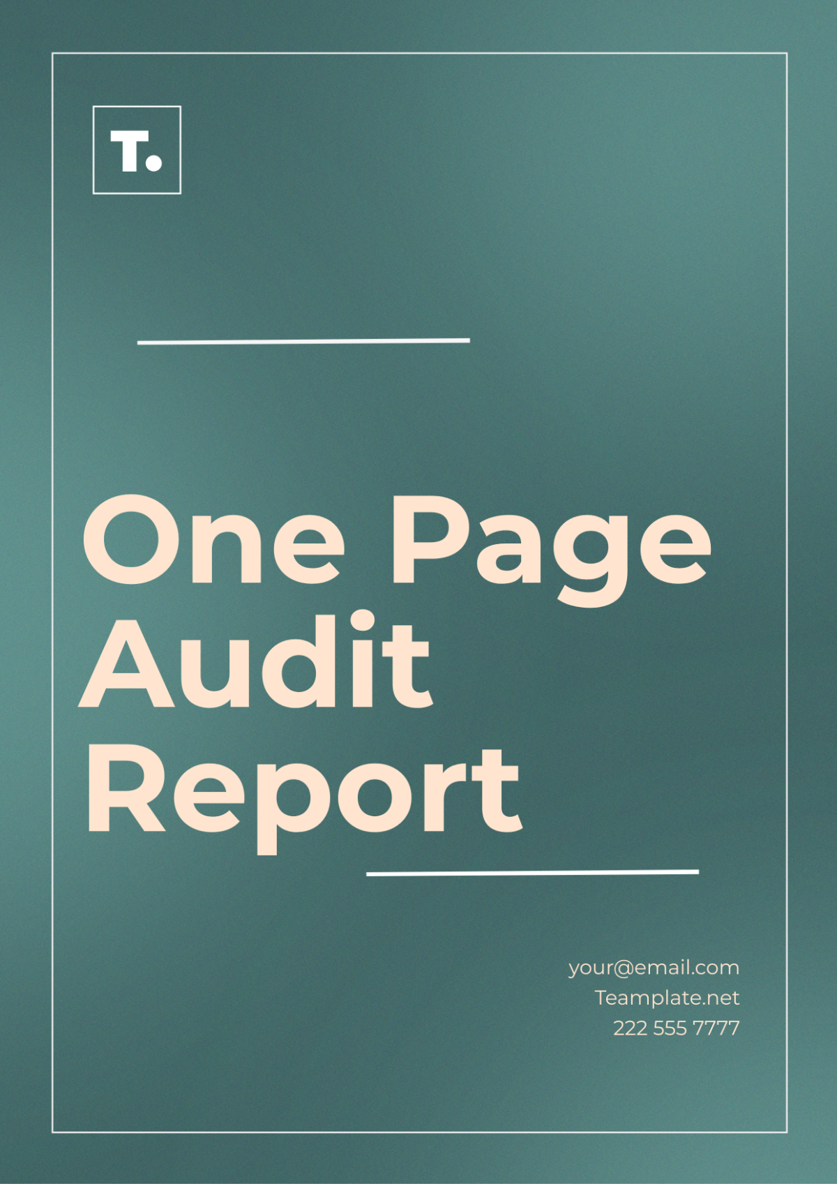 One Page Audit Report Template