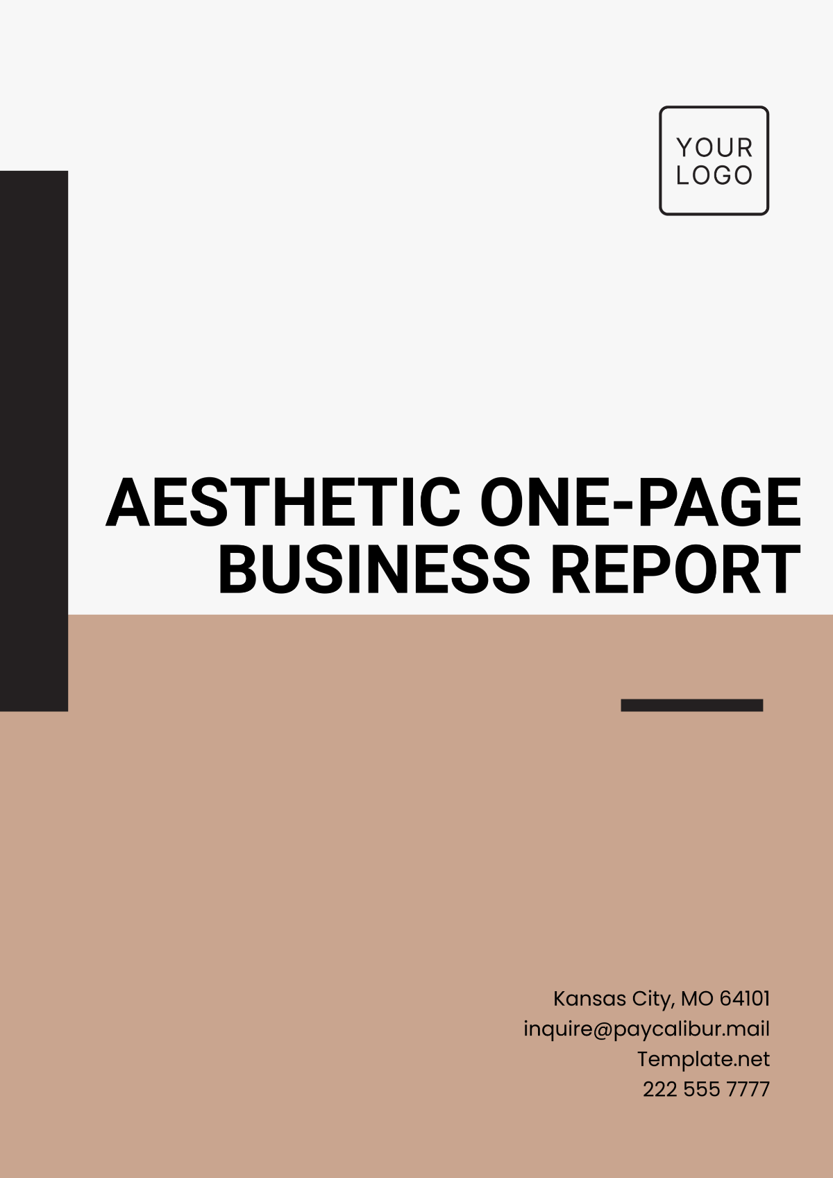 Aesthetic One Page Business Report Template - Edit Online & Download