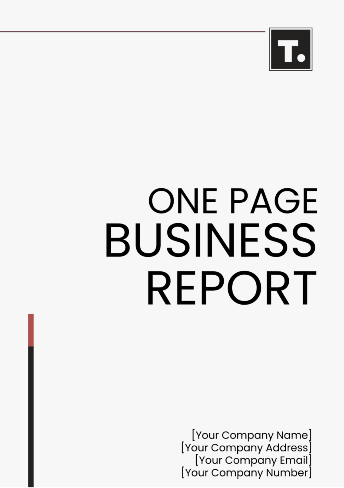 One Page Business Report Template - Edit Online & Download