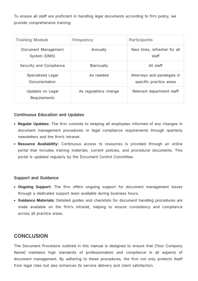 Free Law Firm Document Procedure Template to Edit Online