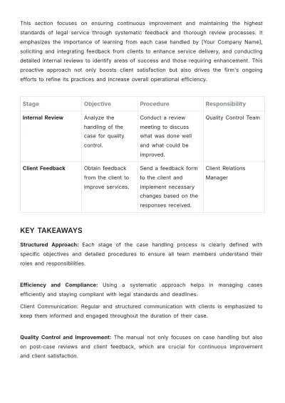 Free Law Firm Case Handling Procedure Template to Edit Online