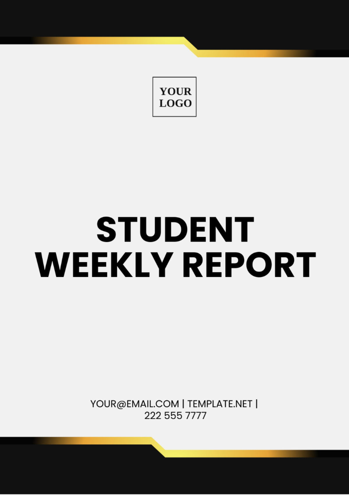 Student Weekly Report Template