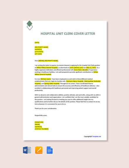 cover letter hospital administration