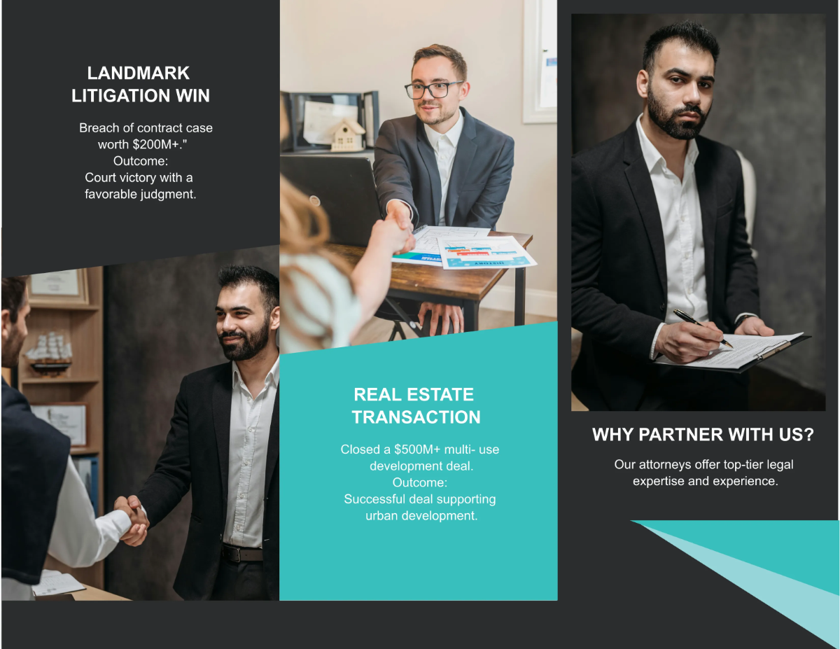 Free Law Firm Success Stories Brochure Template to Edit Online