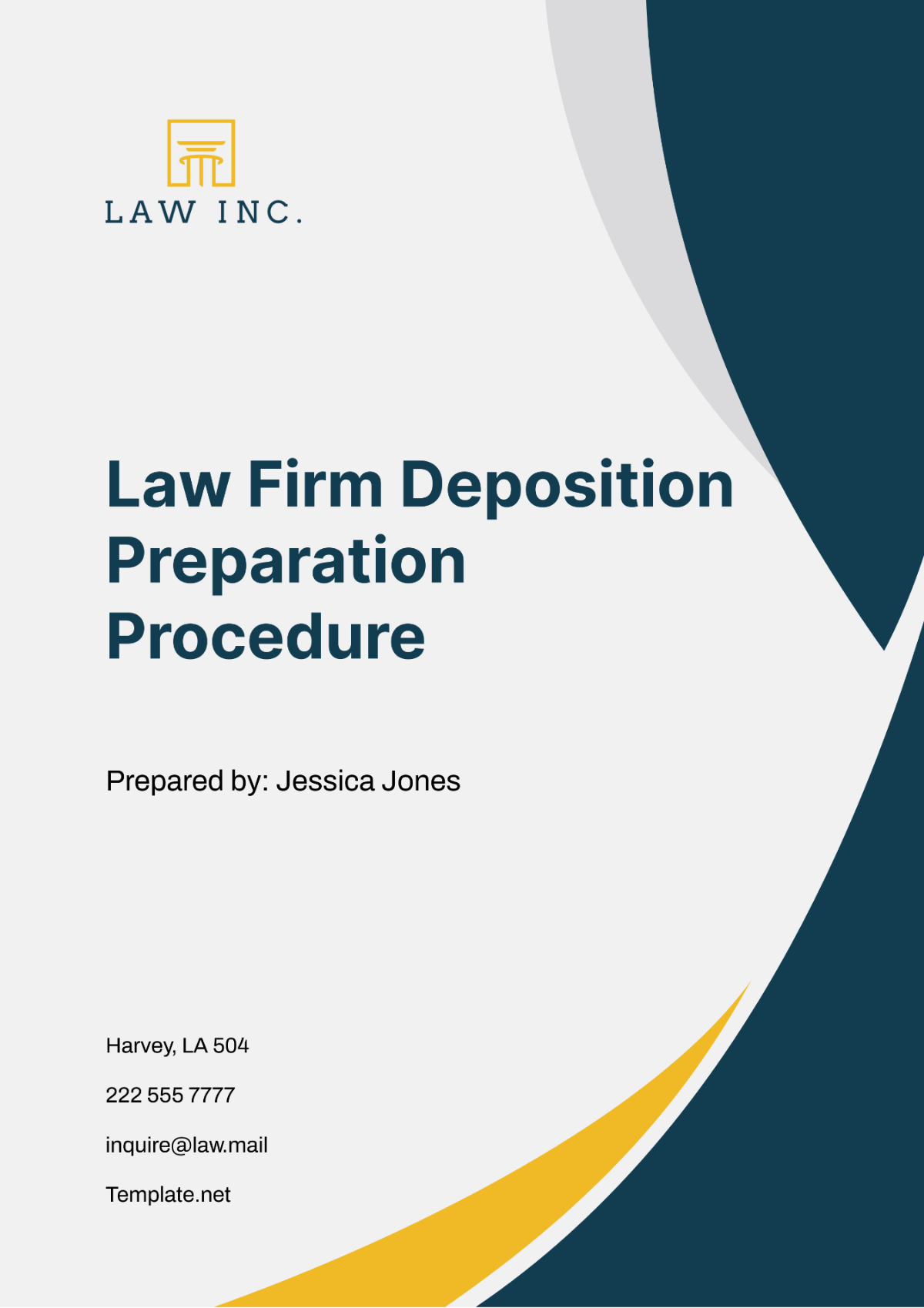 Law Firm Deposition Preparation Procedure Template - Edit Online & Download