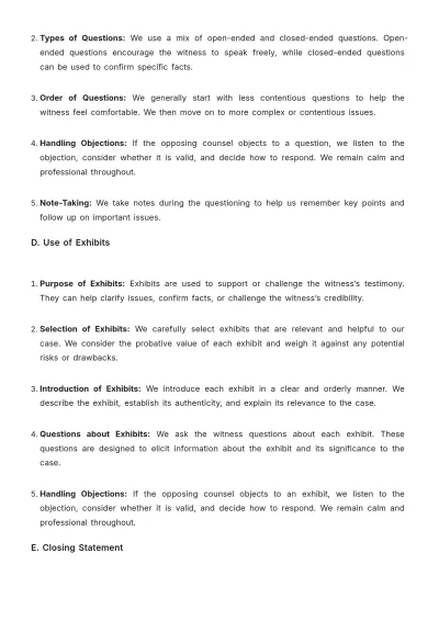 Free Law Firm Deposition Preparation Procedure Template to Edit Online