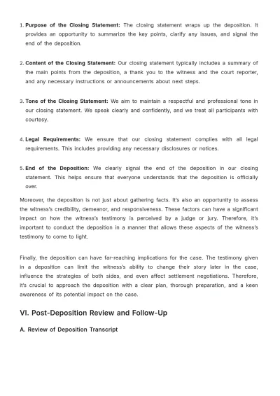 Free Law Firm Deposition Preparation Procedure Template to Edit Online