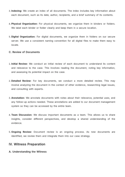 Free Law Firm Deposition Preparation Procedure Template to Edit Online