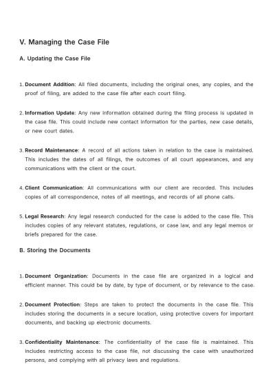 Free Law Firm Court Filing Procedure Template to Edit Online