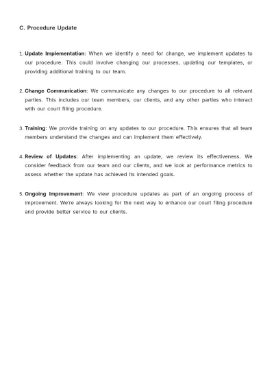 Free Law Firm Court Filing Procedure Template to Edit Online