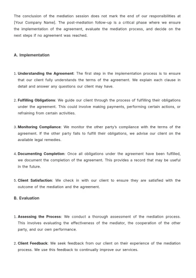 Free Law Firm Mediation Procedure Template to Edit Online