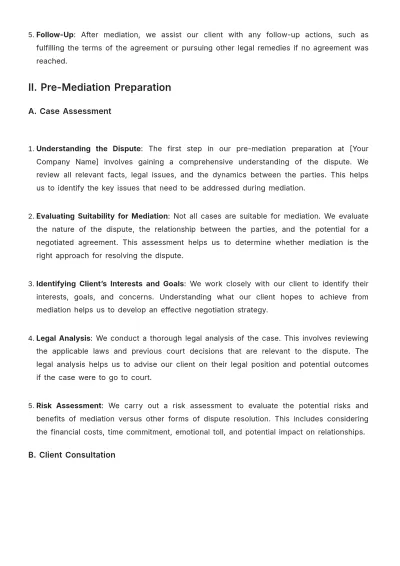 Free Law Firm Mediation Procedure Template to Edit Online