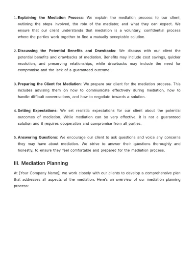 Free Law Firm Mediation Procedure Template to Edit Online