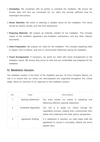 Free Law Firm Mediation Procedure Template to Edit Online