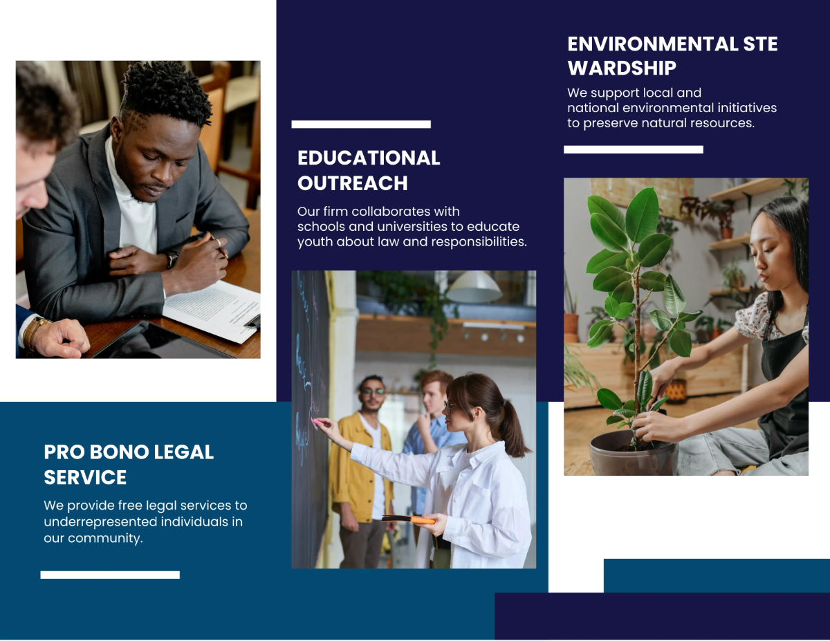 Free Law Firm Community Involvement Brochure Template to Edit Online