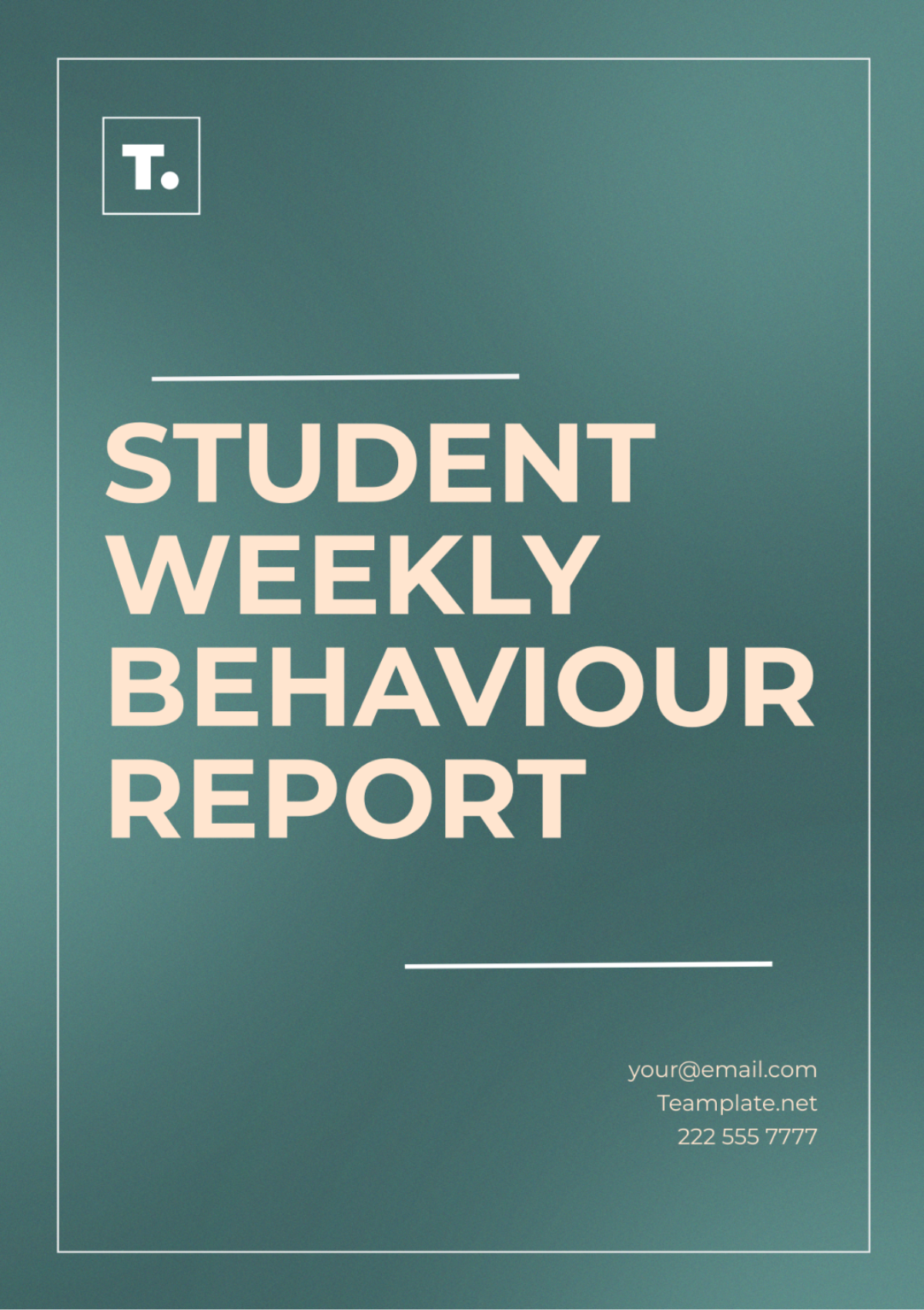Student Weekly Behaviour Report Template
