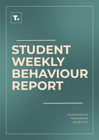 Free Student Weekly Behaviour Report Template to Edit Online