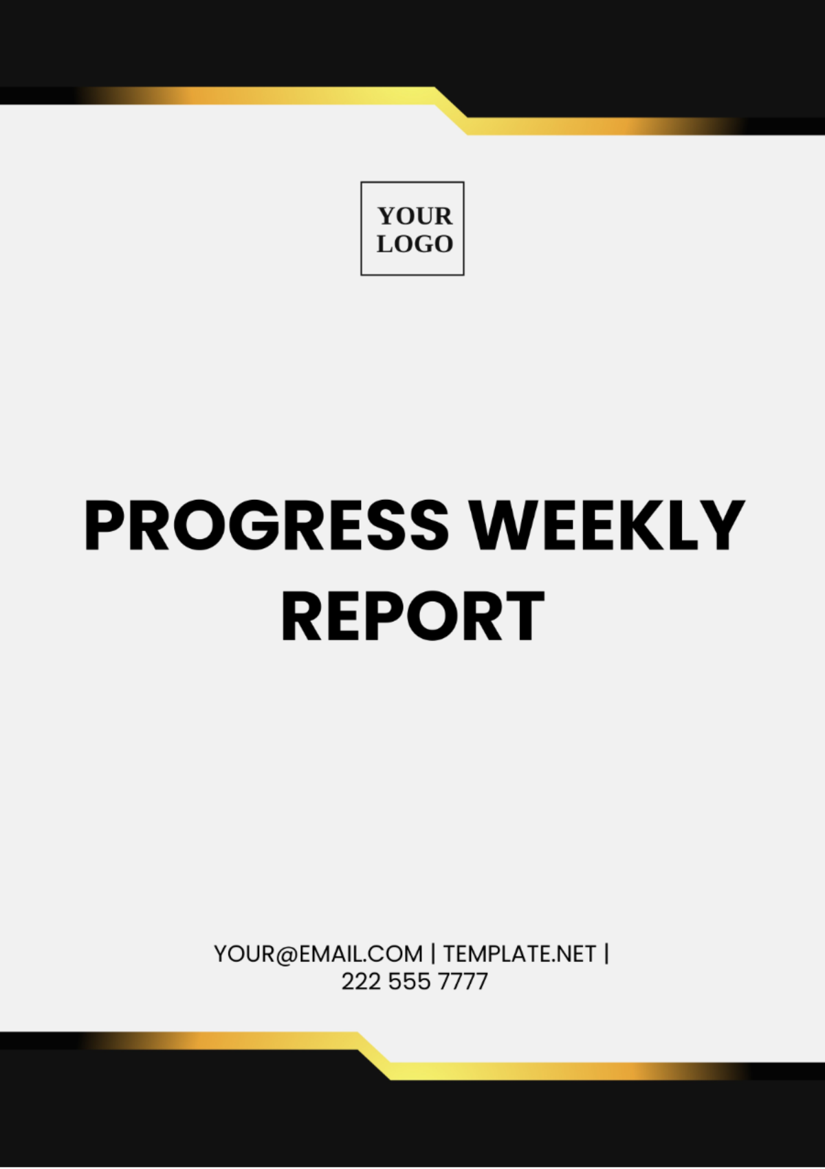 Progress Weekly Report Template