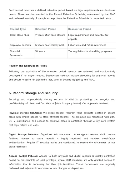 Free Law Firm Records Management Procedure Template to Edit Online