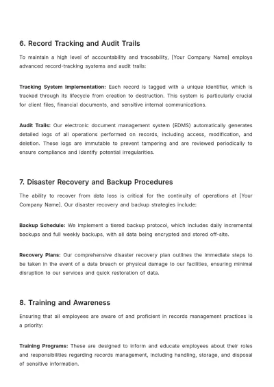 Free Law Firm Records Management Procedure Template to Edit Online