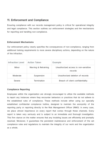 Free Law Firm Records Management Procedure Template to Edit Online