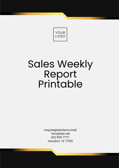 Free Sales Weekly Report Printable Template to Edit Online