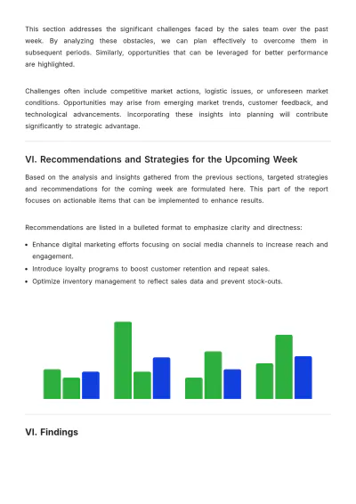 Free Sales Weekly Report Printable Template to Edit Online