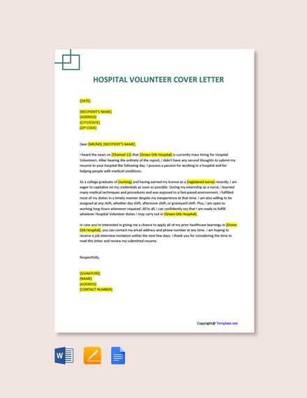 samples of volunteer application letters