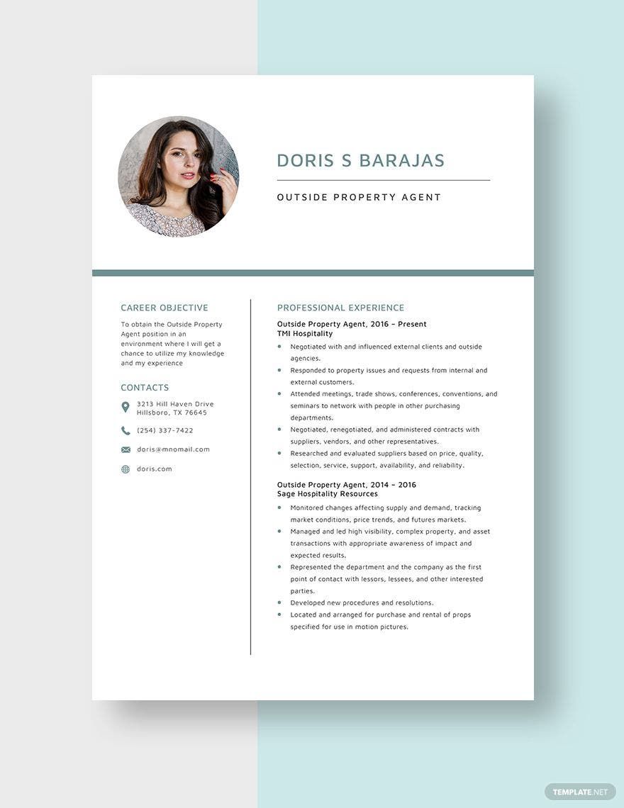 Outside Property Agent Resume