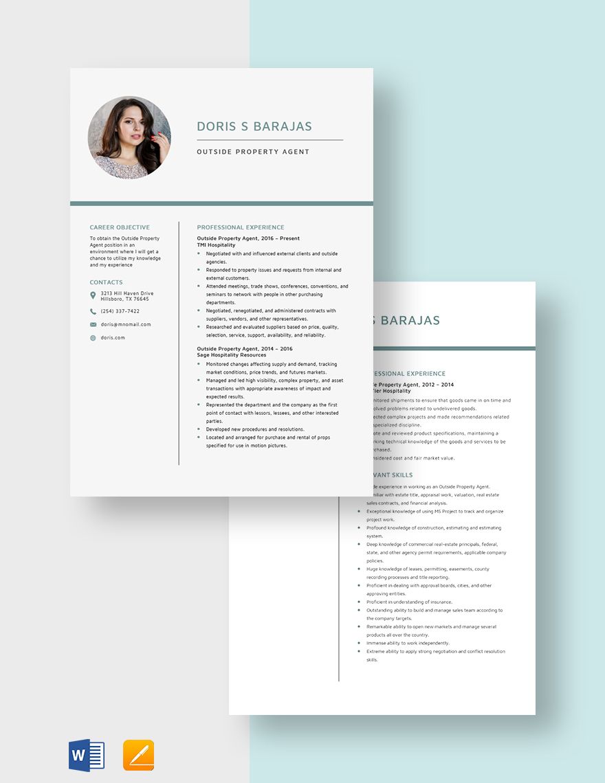Outside Property Agent Resume