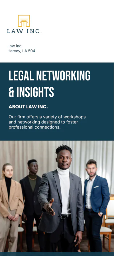 Free Law Firm Event Rack Card Template to Edit Online