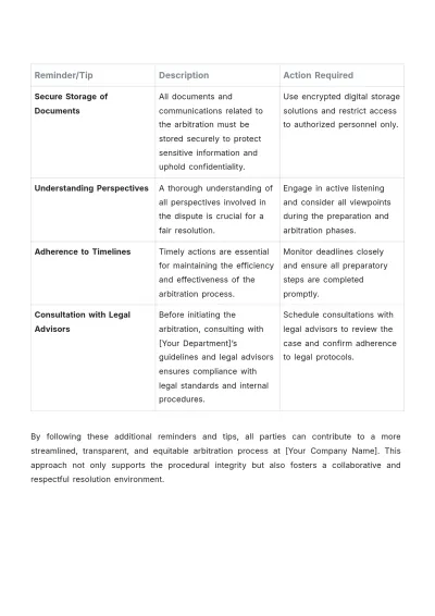 Free Law Firm Arbitration Procedure Template to Edit Online