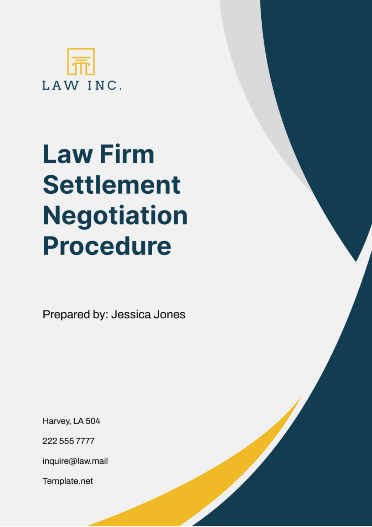 Law Firm Settlement Negotiation Procedure Template