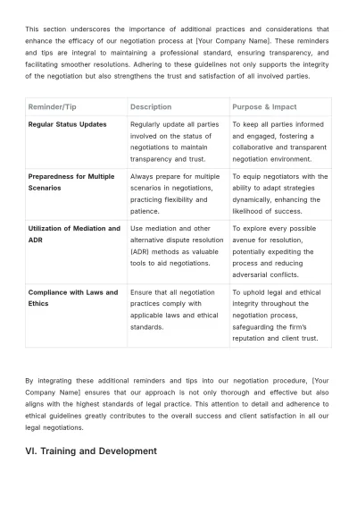 Free Law Firm Settlement Negotiation Procedure Template to Edit Online