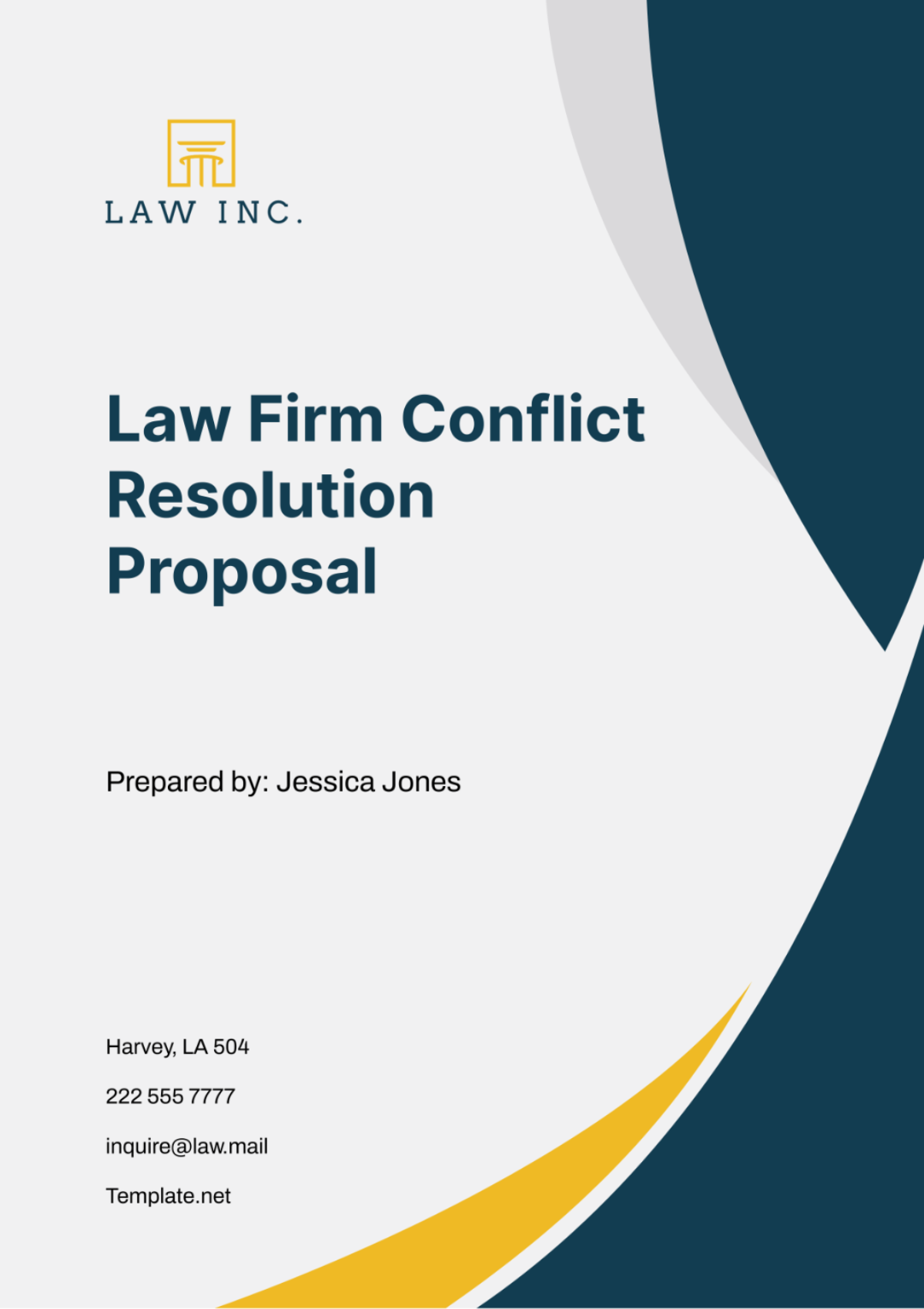 Law Firm Conflict Resolution Proposal Template - Edit Online & Download