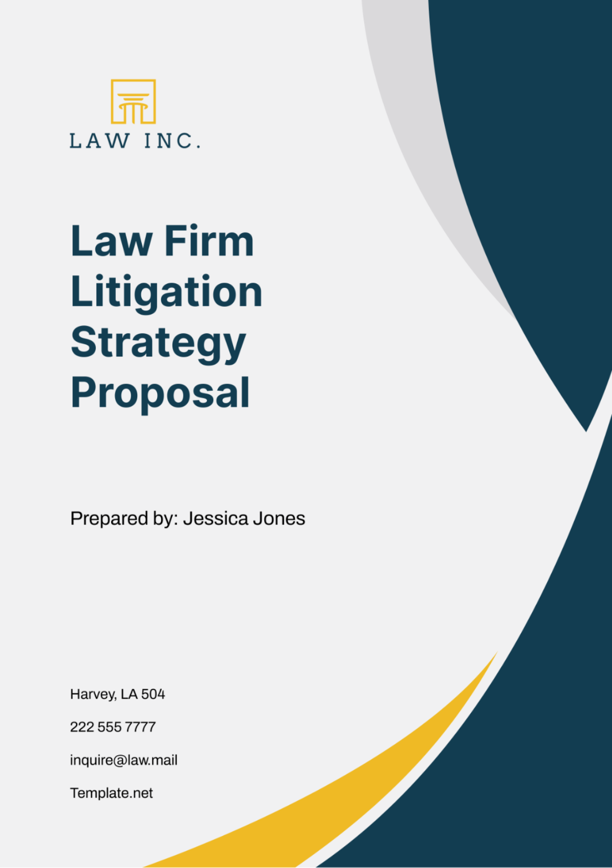 Law Firm Litigation Strategy Proposal Template - Edit Online & Download