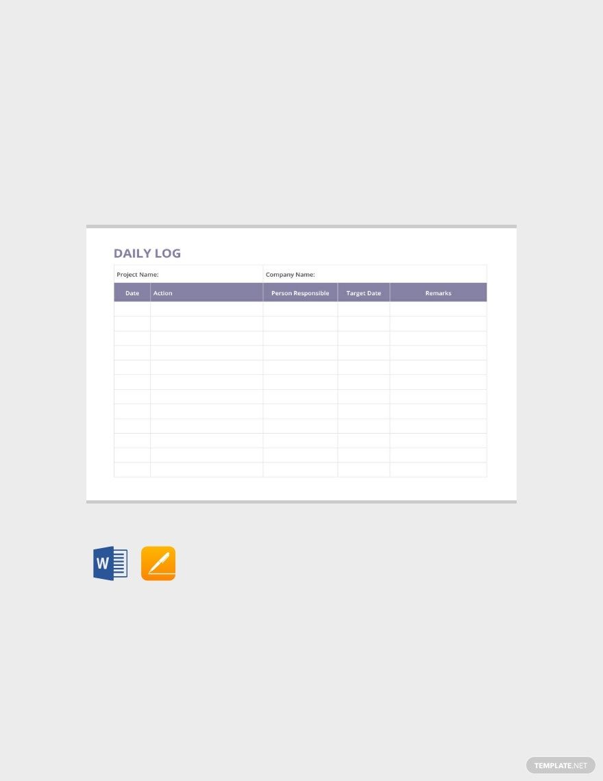 Daily Log Template
