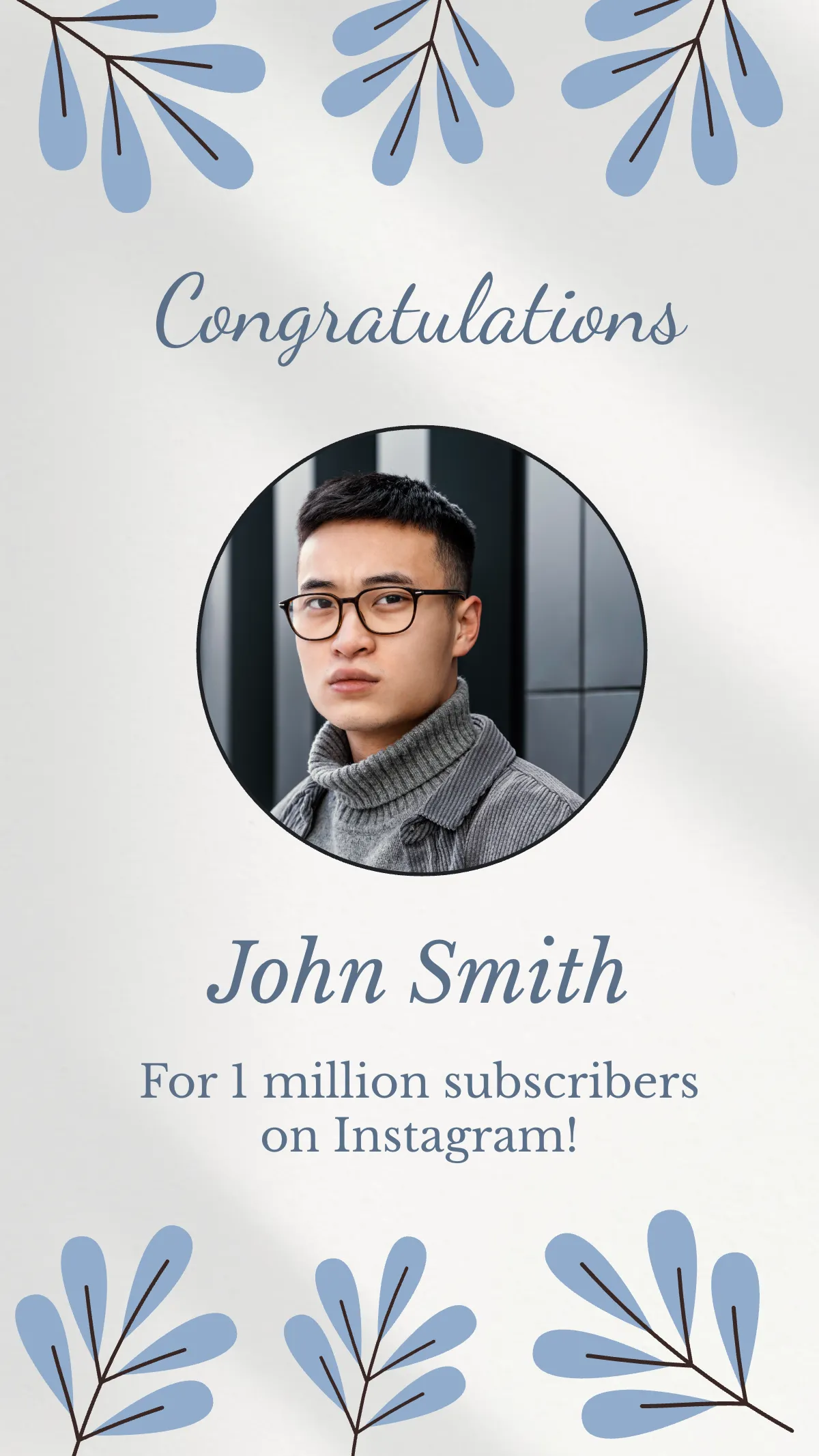 Free 1M Subscribers Instagram Congratulations Post Template to Edit Online