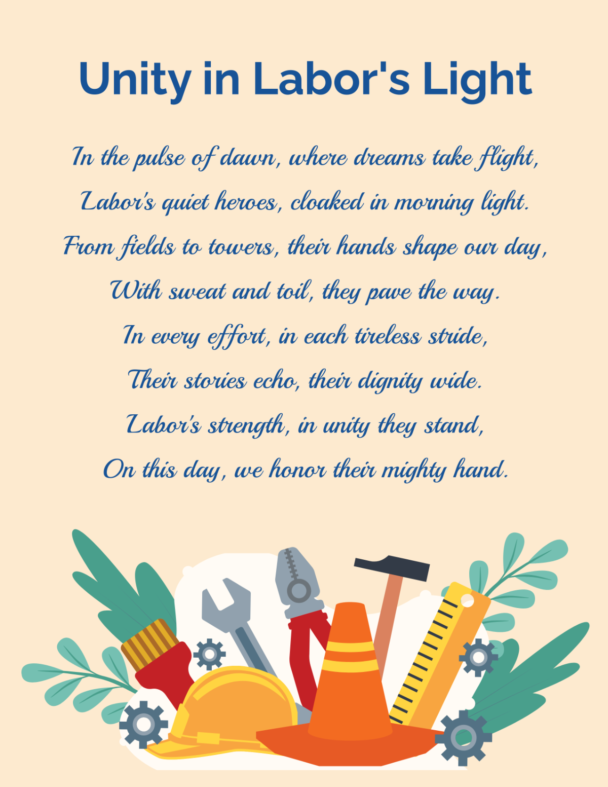 Free Labour day Poetry Template