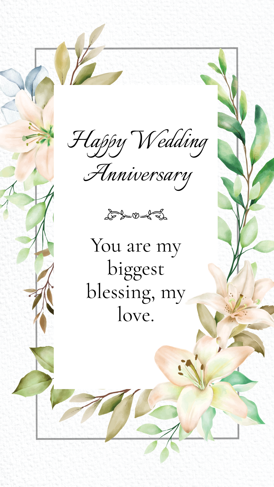 Wedding Anniversary Congratulations Card Template