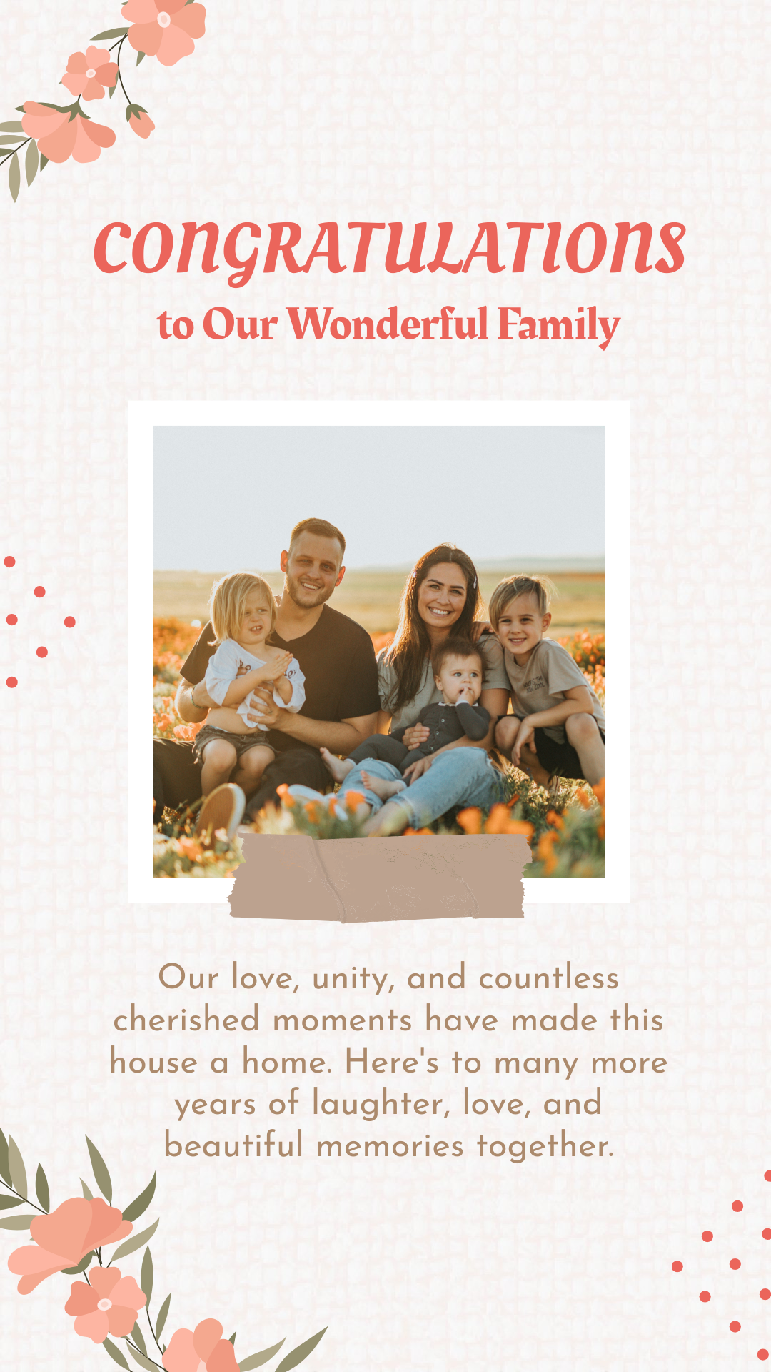 Free Family Congratulations Card Template