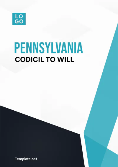 Free Pennsylvania Codicil to Will Template to Edit Online
