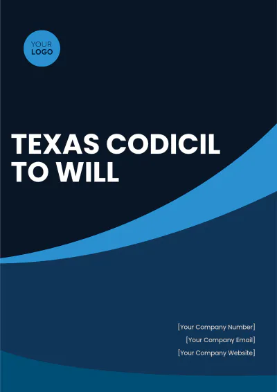 Free Texas Codicil to Will Template to Edit Online