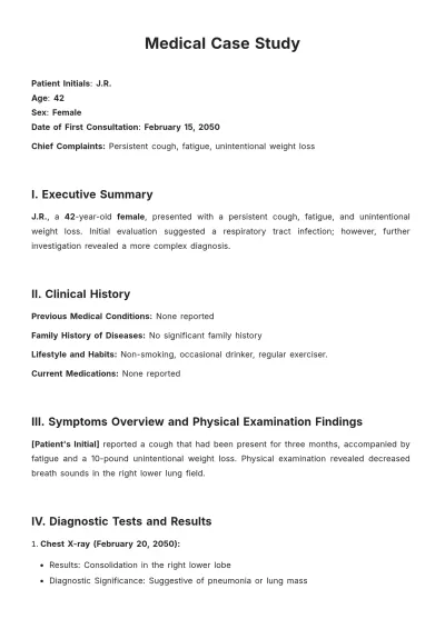 Free Medical Case Study Template to Edit Online